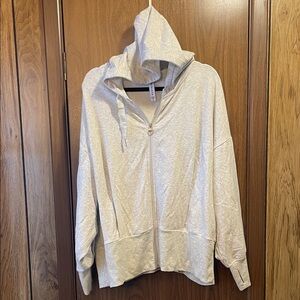 Athleta Heathered Gray Zip-Up Hoodie